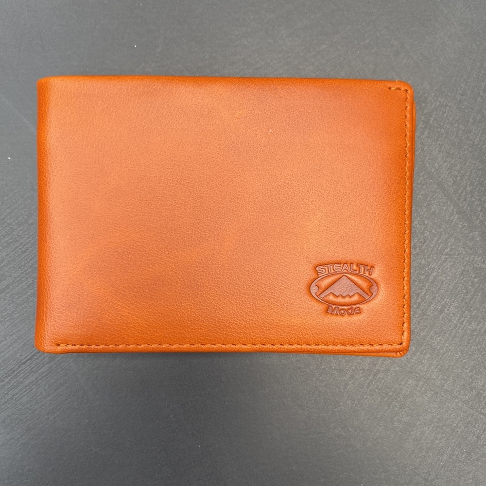 NEW Stealth Mode Leather Wallet Brown with ID Window and RFID Men